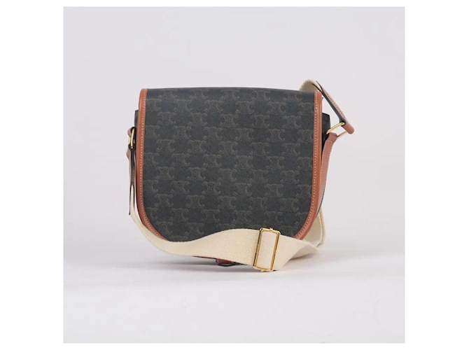 Céline Folco Borsa Grande Monogramma Triomphe Marrone Marrone scuro - vista 3