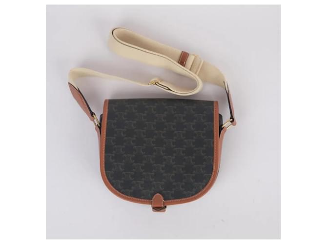 Céline Folco Borsa Grande Monogramma Triomphe Marrone Marrone scuro - vista 4