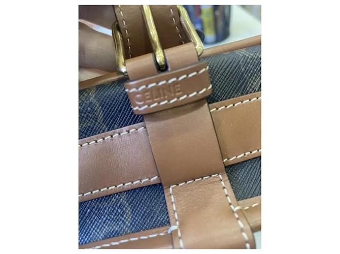 Céline Folco Borsa Grande Monogramma Triomphe Marrone Marrone scuro - vista 6