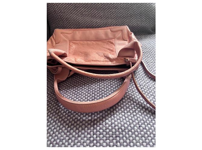 Borsa a mano Balenciaga Navy Cabas rosa in pelle - vista 10