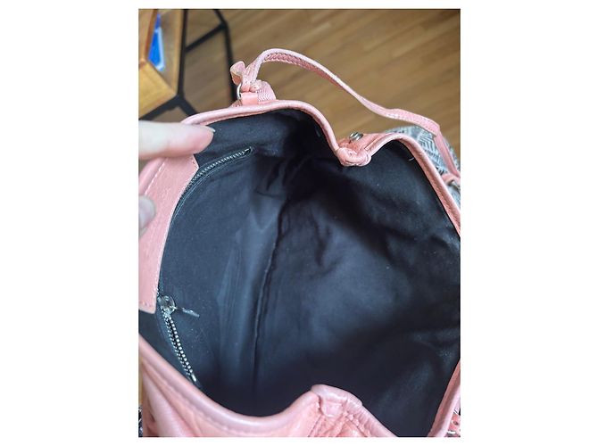 Borsa a mano Balenciaga Navy Cabas rosa in pelle - vista 11