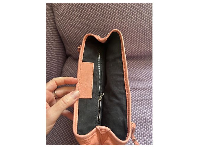 Borsa a mano Balenciaga Navy Cabas rosa in pelle - vista 12