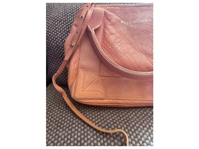 Borsa a mano Balenciaga Navy Cabas rosa in pelle - vista 3