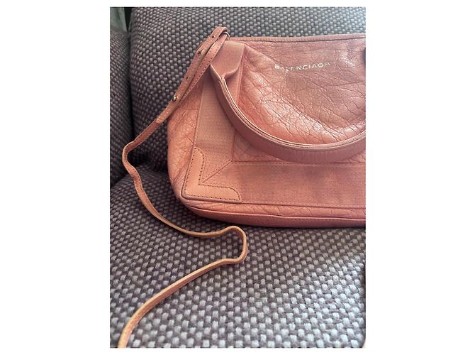Borsa a mano Balenciaga Navy Cabas rosa in pelle - vista 4