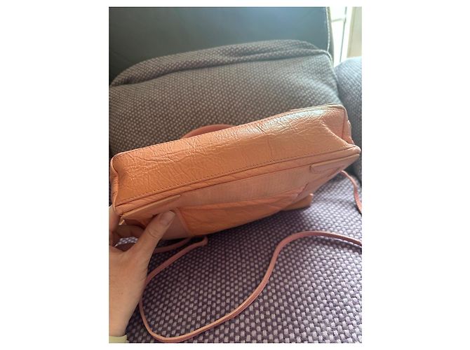 Borsa a mano Balenciaga Navy Cabas rosa in pelle - vista 5