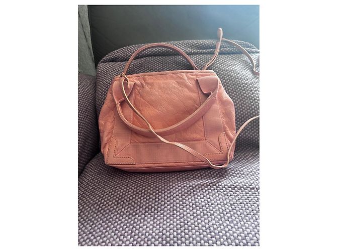 Borsa a mano Balenciaga Navy Cabas rosa in pelle - vista 6