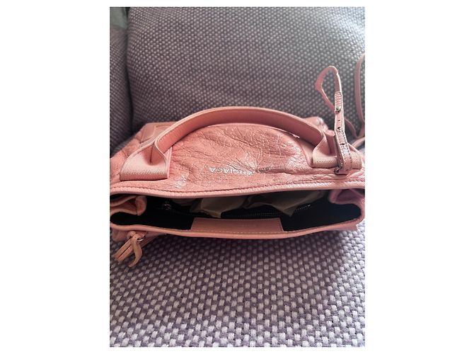 Borsa a mano Balenciaga Navy Cabas rosa in pelle - vista 7