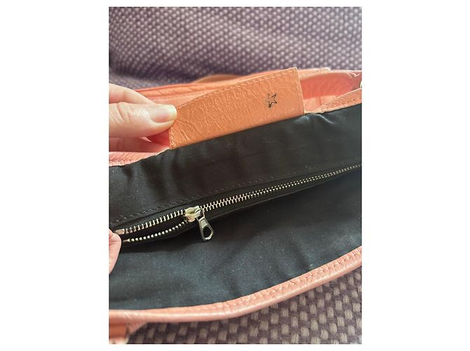 Borsa a mano Balenciaga Navy Cabas rosa in pelle - vista 9