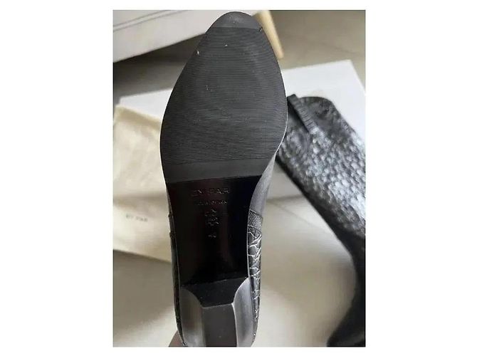 By Far Botas Cowboy Melvin Piel Efecto Croco Negro - vista 4