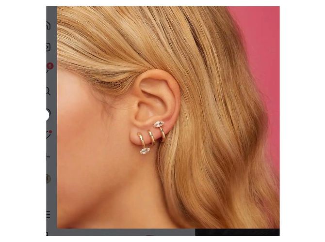 Autre Marque Bea Bongiasca Ear Cuff a Spirale in Oro Giallo 9k con Cristalli Marquise D'oro - vista 4