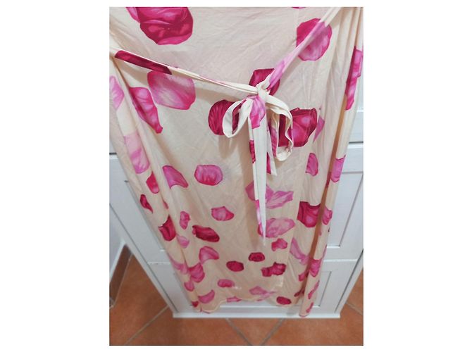 Valentino Garavani Falda Maxi Cruzada Estampado Tulipanes Rosa Blanco - vista 2