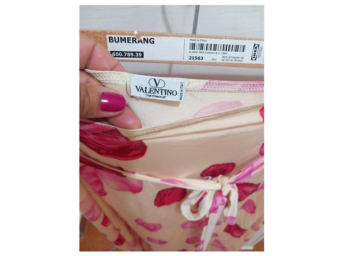 Valentino Garavani Falda Maxi Cruzada Estampado Tulipanes Rosa Blanco - vista 4