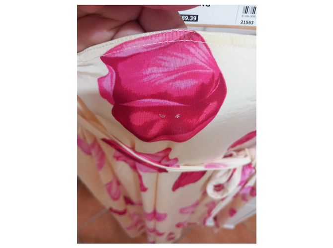 Valentino Garavani Falda Maxi Cruzada Estampado Tulipanes Rosa Blanco - vista 5