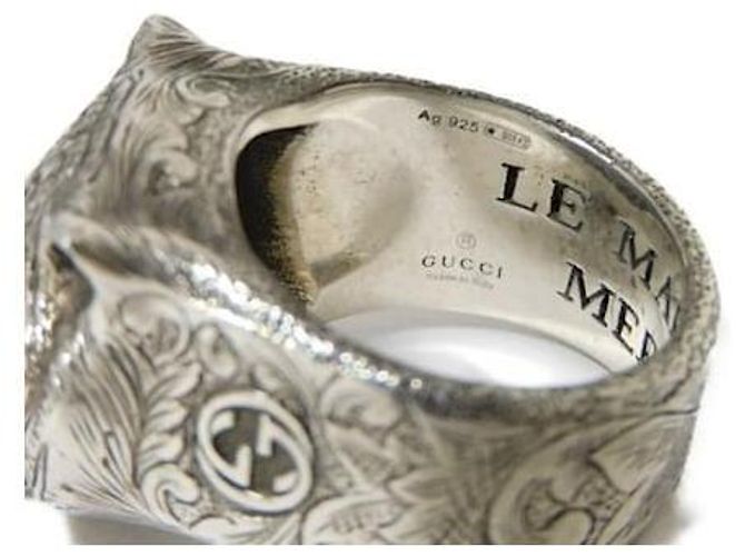Gucci Le Marché des Merveilles Tiger Head Ring in Sterling Silver Silver hardware - view 7