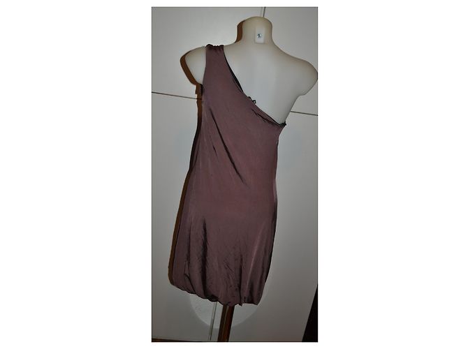 Elisabetta Franchi Mini Abito Monospalla Bronzo Marrone - vista 2