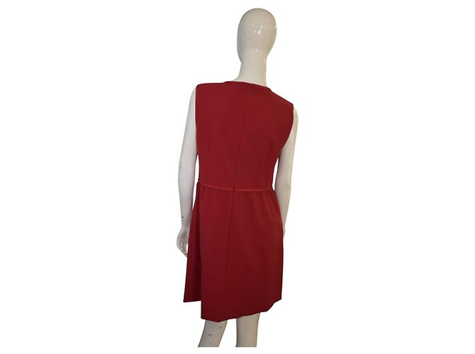 Vestido corto sin mangas de crepé RED Valentino con lazos Roja - vista 3