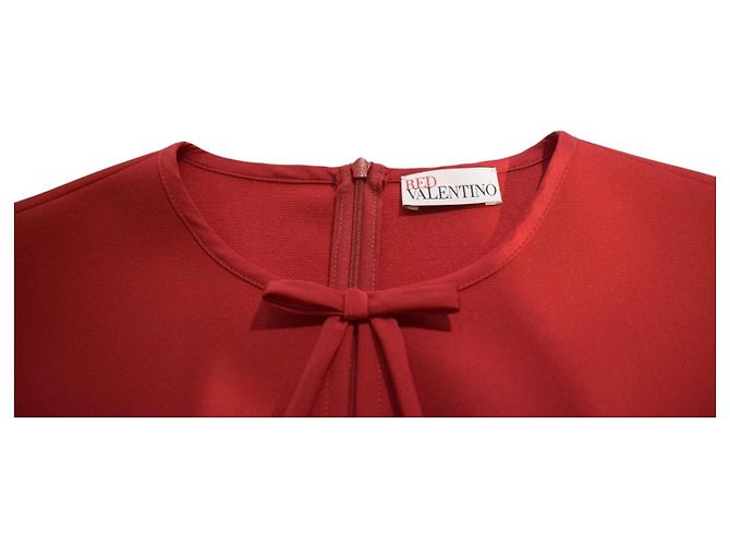 Vestido corto sin mangas de crepé RED Valentino con lazos Roja - vista 4