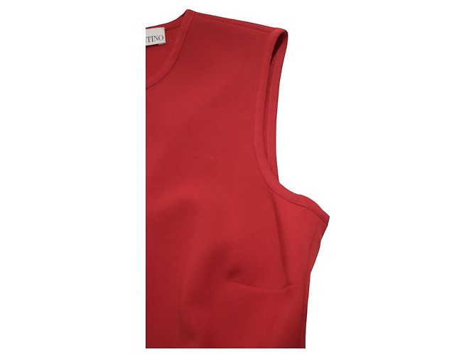 Vestido corto sin mangas de crepé RED Valentino con lazos Roja - vista 6