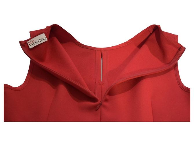 Vestido corto sin mangas de crepé RED Valentino con lazos Roja - vista 8