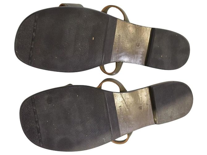 Autre Marque Zeus+Dione Sandalias planas de cuero H-Strap - Khaki Olive Green Verde - vista 13