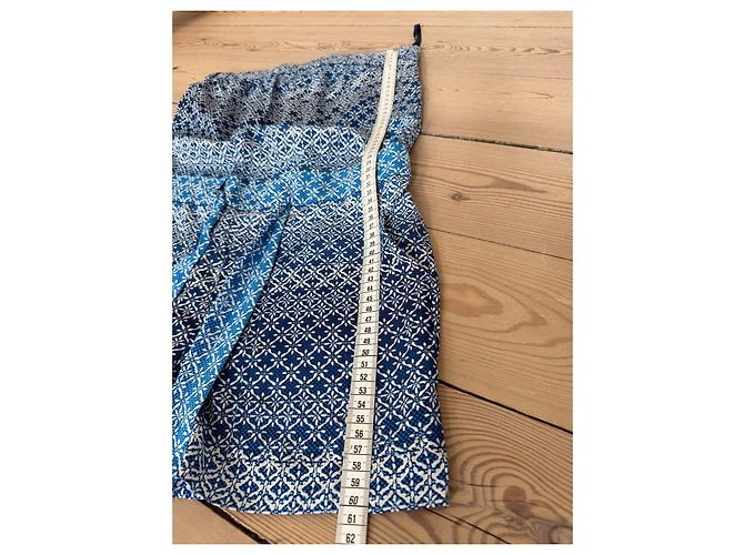 Diane von Furstenberg Mono de seda azul y blanco - vista 11