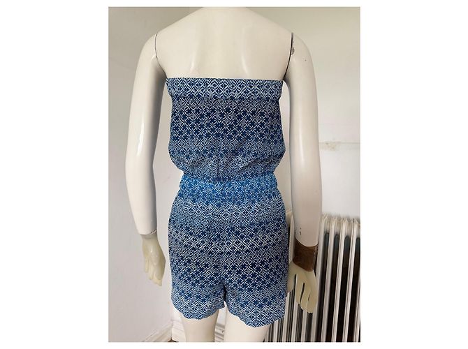 Diane von Furstenberg Mono de seda azul y blanco - vista 6