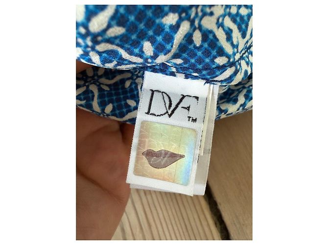 Diane von Furstenberg Mono de seda azul y blanco - vista 8