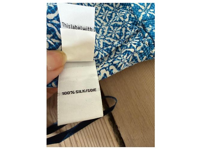 Diane von Furstenberg Mono de seda azul y blanco - vista 9