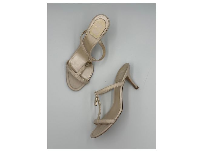 Christian Dior Mule con lucchetto in pelle avorio Beige - vista 2