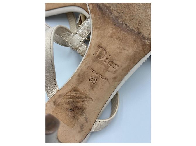 Christian Dior Mule con lucchetto in pelle avorio Beige - vista 4