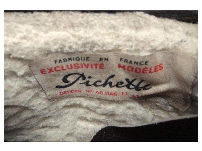 Autre Marque Stivali Après-Ski Pichette Vintage in Eco-pelliccia Nera Nero - vista 6
