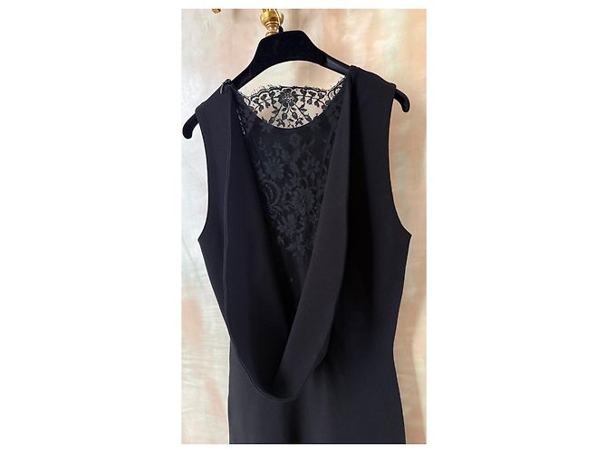Alexander McQueen Vestido de encaje negro con espalda descubierta - vista 3