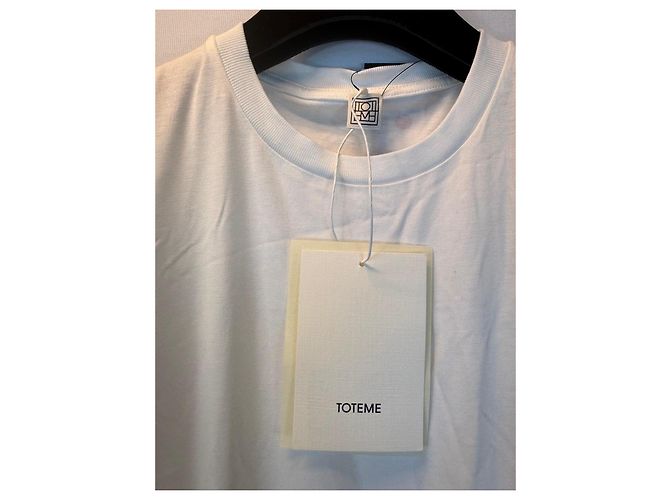 Totême Vestido Midi sin mangas de algodón - Off White Blanco - vista 2