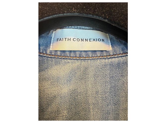 Faith Connexion Camicia Western in Denim Blu - vista 4