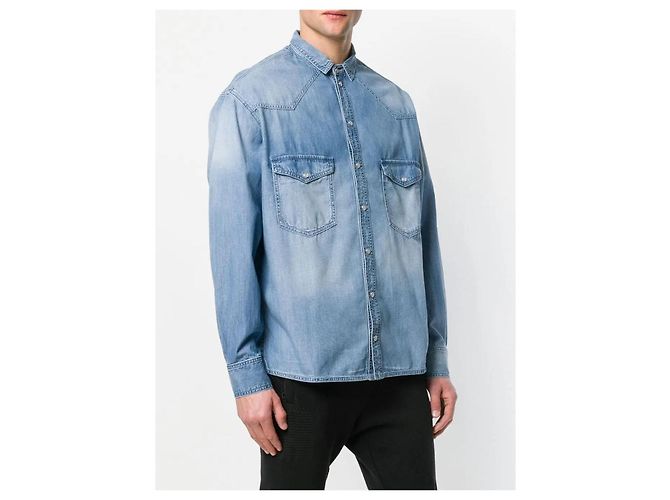 Faith Connexion Camicia Western in Denim Blu - vista 6