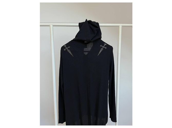 Thomas Wylde Sudadera de cashmere negra con cremallera Negro - vista 10