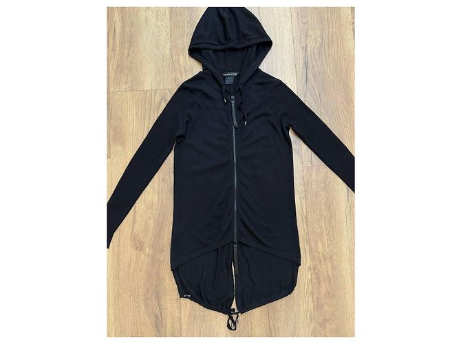 Thomas Wylde Sudadera de cashmere negra con cremallera Negro - vista 2