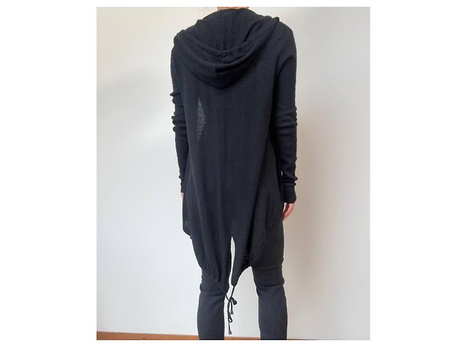 Thomas Wylde Sudadera de cashmere negra con cremallera Negro - vista 3