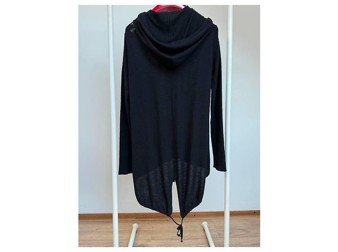 Thomas Wylde Sudadera de cashmere negra con cremallera Negro - vista 9