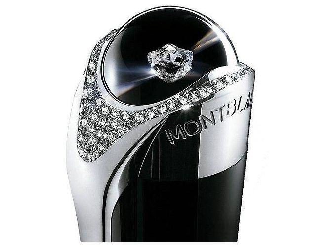 Penna a sfera Montblanc Diamond in resina nera Nero Bianco - vista 2