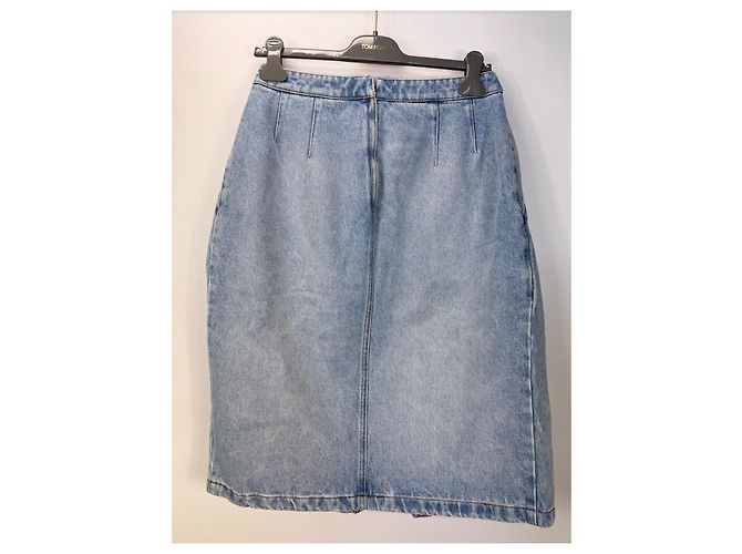 Dries Van Noten Falda Cruzada de Denim Azul - vista 2