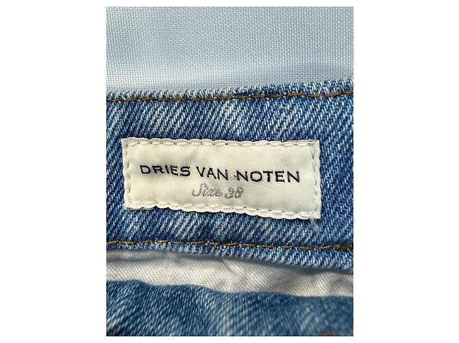 Dries Van Noten Falda Cruzada de Denim Azul - vista 4