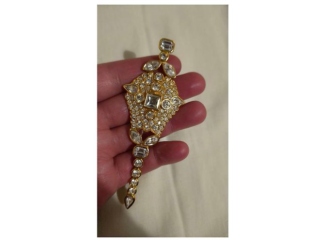 Yves Saint Laurent Vintage Trauben-Brosche Strass Golden - Ansicht 2