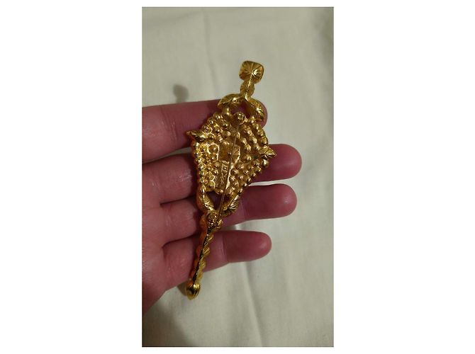 Yves Saint Laurent Vintage Trauben-Brosche Strass Golden - Ansicht 3