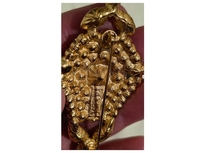 Yves Saint Laurent Vintage Trauben-Brosche Strass Golden - Ansicht 5