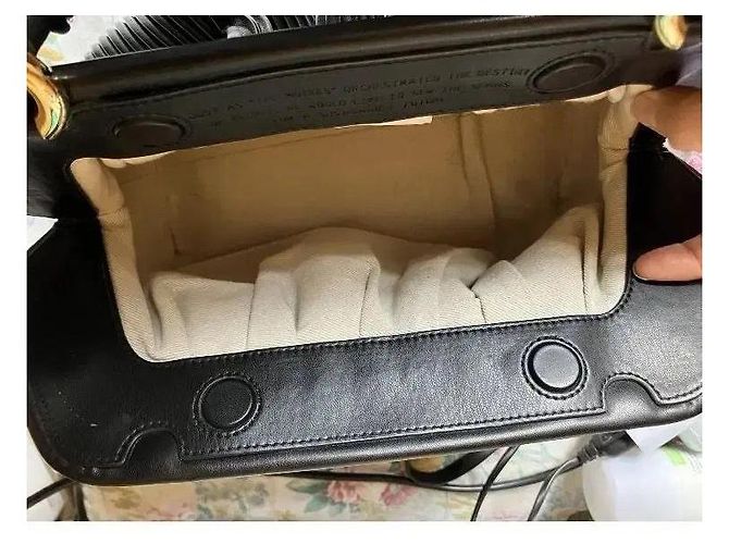Autre Marque Borsa a mano plissé Themoiré in pelle vegana nera Nero - vista 14