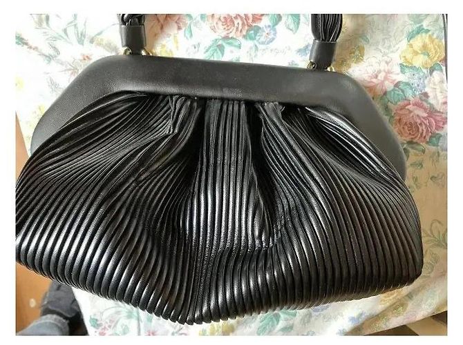 Autre Marque Borsa a mano plissé Themoiré in pelle vegana nera Nero - vista 4