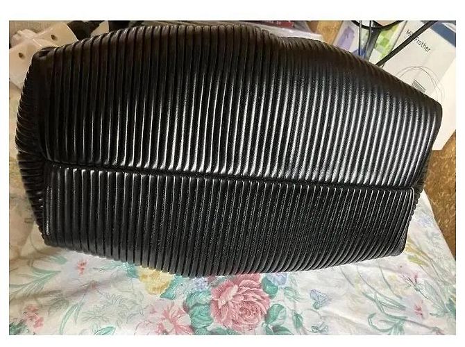 Autre Marque Borsa a mano plissé Themoiré in pelle vegana nera Nero - vista 6