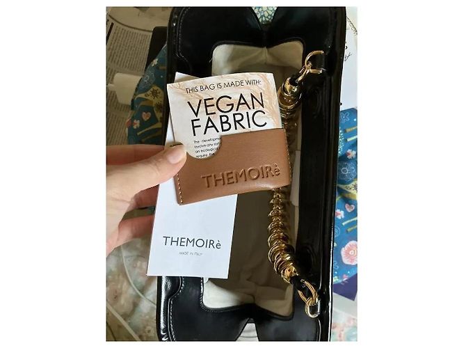 Autre Marque Themoirè Bios Clutch in Pelle Vegana Nero - vista 10