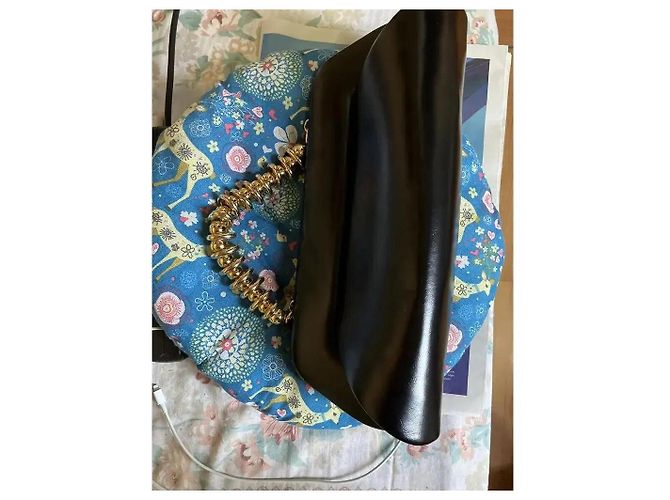 Autre Marque Themoirè Bios Clutch in Pelle Vegana Nero - vista 8
